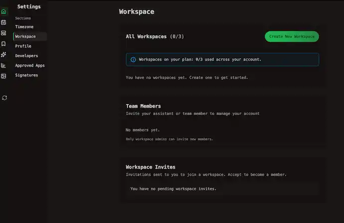 OpenQuok Workspace Tab in Setting