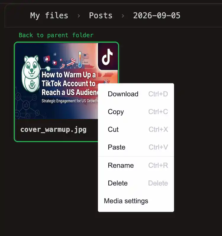 OpenQuok file manager 's file actions