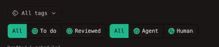 Kanban review and source filters